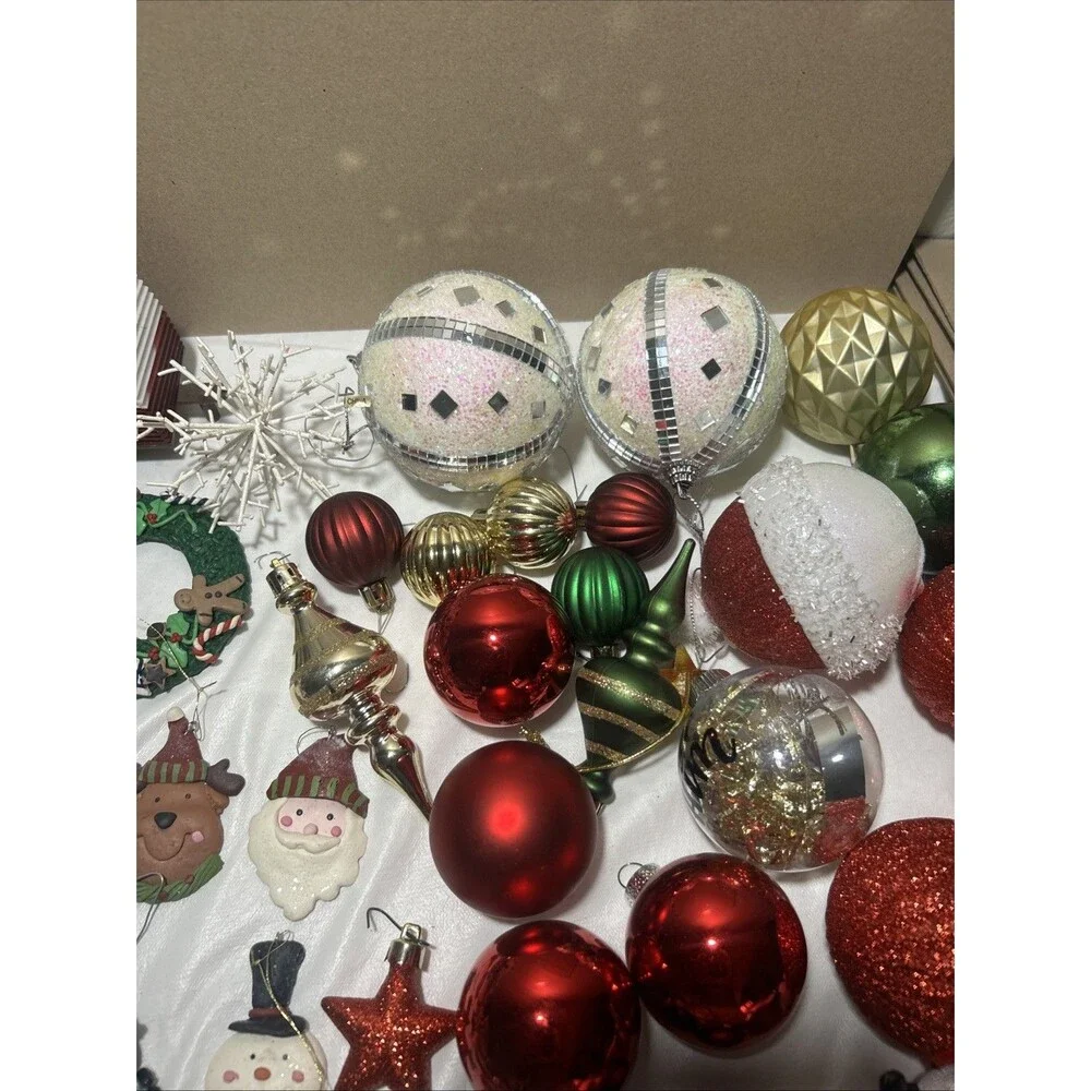 Vintage Christmas Ornament Lot Mixed Tree Holiday Decor Gnomes Nativity